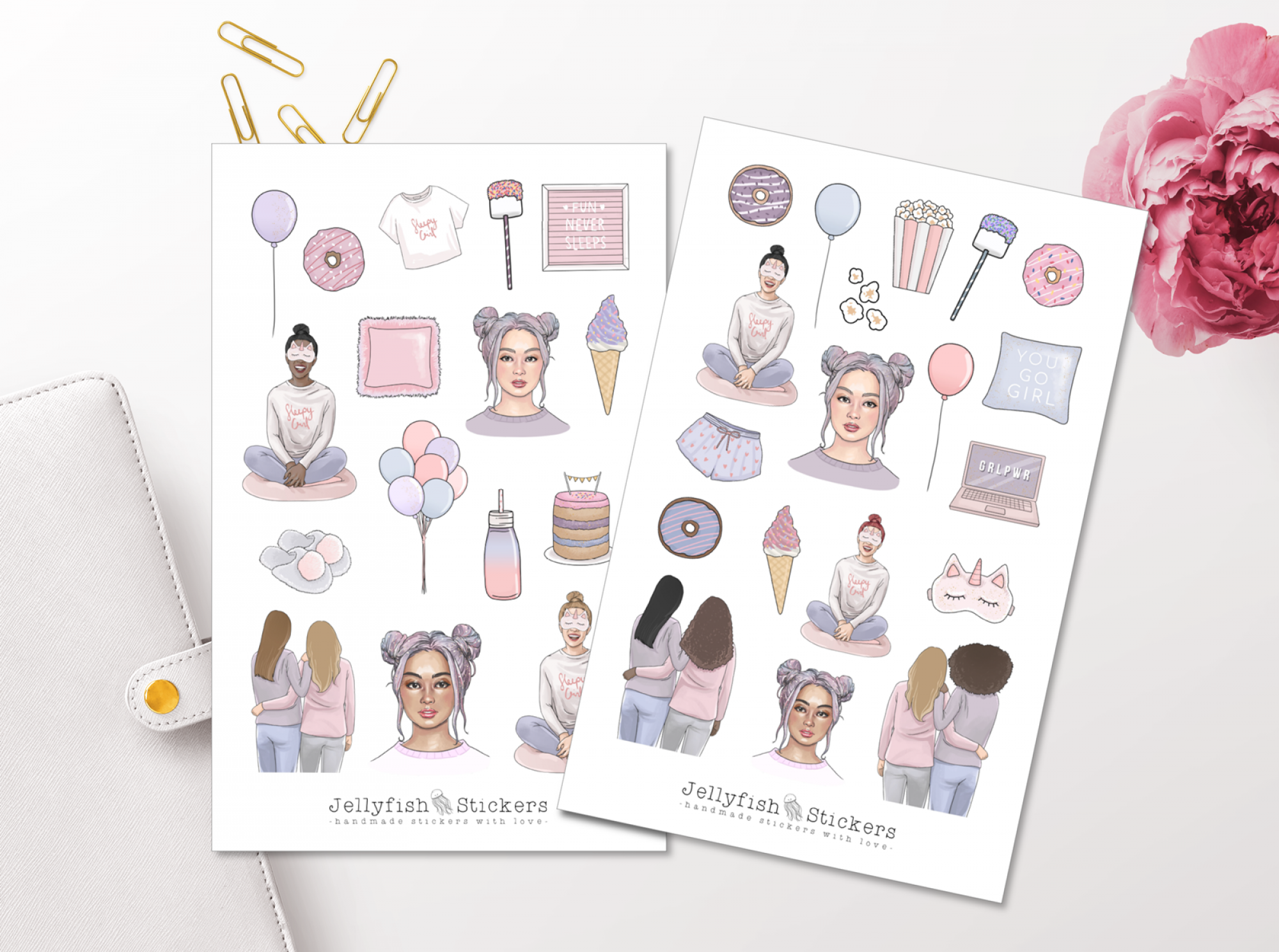 Mädchen Wochenende Sticker Set